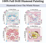 JAKI 4 Pack Cartoon Diamond Art Kits for Adults,Diamond Art Painting Kits for Adults,5D Full Drill Gem Art Kits for Home Wall Decor(12x12inch) JAKI