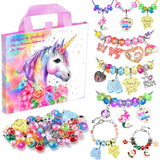 Girls Charm Bracelet Making Kit - Unicorn Jewelry Supplies Make Set DIY Art Craft Set Charm Bracelets Kits Creative Birthday Gifts for Kids Age 6 7 8 9 10 11 12 Year Old Girl Little Children Girl Toys COO&KOO