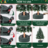 Christmas Tree Stand for Real Trees, Heavy Duty Live Christmas Tree Stand with Reservoirs, Fits Trees up to 7.5 Ft (1.2-5 In Diameter), No Assembly Required Real Christmas Tree Base Foot Press Hammrit