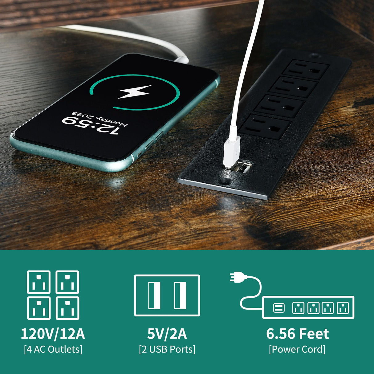 YITAHOME L Shaped Desk with Power Outlets & LED Lights, 67" Computer Desk with File Drawer, Corner Desk Home Office Desk with Monitor Stand & 3 Cubbies Storage Shelves, Rustic Brown YITAHOME