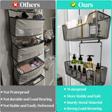 HapiRm Over The Door Organizer - Hanging Door Organizer with 4 Metal Large Capacity Baskets and Adjustable Coat Hook for Bathroom Bedroom Kitchen Pantry Closet Cabinet HapiRm