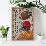 ETTUWNUI Diamond Painting Kits for Adults - Football Pumpkin Fall Welcome Painting DIY 5D Full Drill Diamond Dots Paintings with Diamonds Gem Art and Crafts Home Decor 8"x12" ETTUWNUI