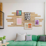 W&S 10pack Peel and Stick Real Wood Planks for Wall, Stick On Faux Teak Wood Panels for Bedroom,Living Room,RV, Adhesive Wooden Paneling for Interior Accent Wall, Self Stick Shiplap Boards (12.4Sq.Ft) W&S WOOD & STONE