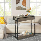 Tribesigns Portable Desk with Drawers, Mobile Laptop Desk with Wheels, Couch Desk Sofa Side Table Bed Desk, Small Standing Desk for Home Office (Retro Grey) Tribesigns