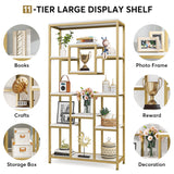 Tribesigns 71" Gold and White Modern 11-Tier Etagere Bookshelf for Elegant Storage and Display Tribesigns