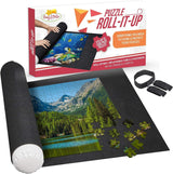 Puzzle Roll Up Mat - Store and Transport Jigsaw Puzzles Up to 1500 Pieces - 46" x 26" Felt Mat, Inflatable Tube, and 3 Elastic Fasteners Newer Improved Design - by Amy and Delle Amy & Delle