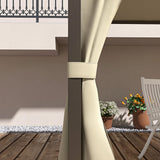 Outsunny 10' x 12' Steel Outdoor Patio Gazebo with Polyester Privacy Curtains, Two-Tier Roof for Air, Large Design Outsunny