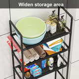 NICECHEF Over The Toilet Storage Shelf, 3 Tier Storage Cabinet Over Toilet, Multifunctional Over The Toilet Rack, Bathroom Organizer Freestanding Toilet Shelf Space Saver (Black) NICECHEF