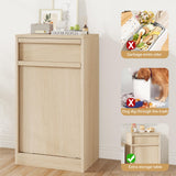 CABIHOME Tilt Out Trash Cabinet, Hidden Trash Cabinet with 10 Gallon Storage, Pet-Proof Freestanding Garbage Can Cabinet Laundry Hamper for Kitchen Dining Room CABIHOME