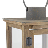 Stonebriar SB-5174B Rustic 12.5" Wooden Candle Lantern, Large, Brown Stonebriar