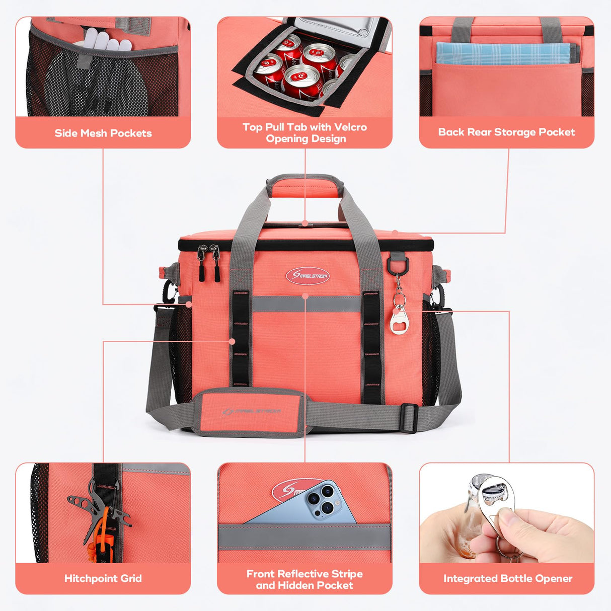 Maelstrom Collapsible Soft Sided Cooler - 55 Can Ice Chest, Leakproof Camping & Travel Cooler for Grocery Shopping & Beach Maelstrom