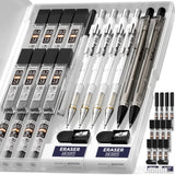 Nicpro 6PCS Art Mechanical Pencil Set, 4PCS Drafting Pencils 0.3 & 0.5 & 0.7 & 0.9 mm & 2PCS 2mm Lead Holder (4B 2B HB 2H) For Writing, Sketching Drawing With 12 Tube Lead Refills Erasers Case Nicpro