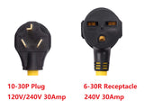 ONETAK NEMA 10-30P to 6-30R 240V 30 Amp 3 Prong Male Plug to 3 Prong Female Receptacle Dryer EV Charger Power Cord Adapter ONETAK