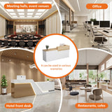 BUSHUGUANG Modern Reception Desk, 39-95 Inch Front Counter Table, Reception Desk with Storage Shelves, Wooden Computer Desk for Salon, Restaurant, Office Black/Left 59''W x 23.5''D x 39.4''H BUSHUGUANG
