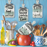 4 Pieces Wooden Tiered Tray Decor Kitchen Cutting Board Sign Farmhouse Wood Hanging Wall Art Sign Old Shack Kitchen Wall Decor Rustic Decor for Home Dining Living Room Bar Cafe Decoration Yookeer