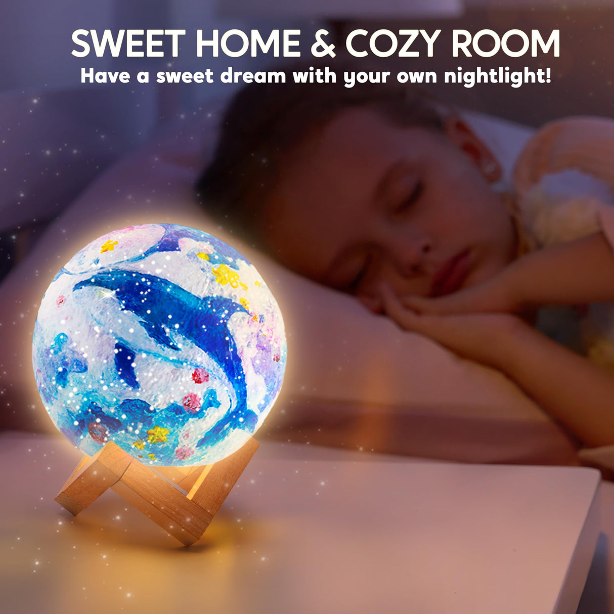 Klever Kits DIY 3D Moon Night Light, Paint Your Own Moon Lamp Kit Galaxy Lamp Arts and Crafts Kit, School Activities, Birthday Gifts for Kids Girls Boys Klever Kits