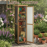 Ketive Outdoor Storage Cabinet, 62" Tall Thin Garden Cabinet with Adjustable Shelf and Weather-Resistant Design Farmhouse Accent Cupboard for Patio, Garden, Yard or Porch (18" L x 18" W x 62" H) ketive