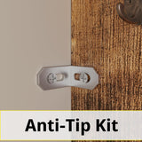 LIKIMIO Nightstand with Charging Station, 55" Tall End Side Table with Storage Cabinet, Small Bookshelf, for Living Room Office Bedroom, Vintage Brown LIKIMIO