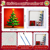Nezyo 12 Sets Christmas Paint by Numbers Kit with Frame for Adult Beginners, Paint by Number DIY Acrylic Painting Canvas for Painting Party, Classroom Activity Birthday Gift, 8 x 8 Inch Nezyo