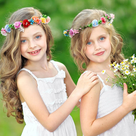 Zeyune 20 Sets Flower Crowns Making Kit, Make Your Own Flower Crown Wreath Garland Headbands Craft Kit Handmade DIY Fairy Floral Hair Accessories Gift for Girls/Teens/Women(Carnation) Zeyune