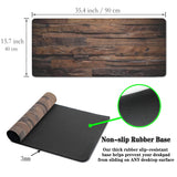 Samgula Gaming Mousepad Computer Desk Pad, Computer Desk Mats XXL Mouse Pad, Pc Gaming Mat Waterproof Non-Slip Rubber Base, 35.4" X 15.7" for Work/Game/Office Dark Wood, Vintage Natural Wooden Board Samgula