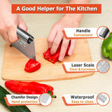 Pro Dough Pastry Scraper/Cutter/Chopper Stainless Steel Mirror Polished with Measuring Scale Multipurpose- Cake, Pizza Cutter - Pastry Bread Separator Scale Knife (1) MS WGO