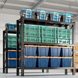 Notmise 67" W Metal Shelves, 4200LBS Heavy Duty Garage Shelving, Adjustable Garage Shelves, Shelving Units and Storage, Shelf, for Basement Workshop, 67" W×63" H×19.6" D, Black Notmise