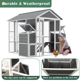 YOPTO Outdoor Wooden Chicken Coop for 10 Chickens,Large Hen House Poultry Habitat Pet Hutch Run Cage with 2 Chicken Nesting Boxes,Walk in Chicken Coops Run W/Ramp and Run,Waterproof Roof,(80"×82"×69") YOPTO