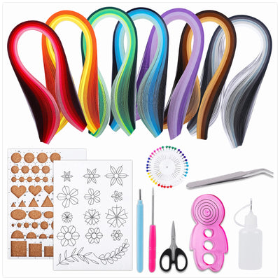UCEC Paper Quilling Kit with 35 Colors 700 Strips Paper Quilling Supplies Kits for Adults Beginner with 9 Paper Arts and Craft Tools Card Design Making DIY Craft (Width 5MM)