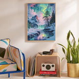 Offito Aurora Diamond Art Kits for Adults, 5D Snowy Mountains Lake Diamond Painting Kits for Beginners, Fantastic Landscapes DIY Full Drill Dots Gem Art Paint for Home Wall Decor 12 x 16 Inch Offito