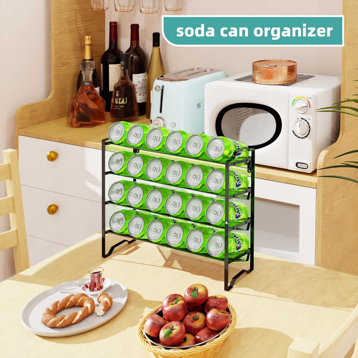 Simple Trending 2-Pack 4 Tier Spice Rack Organizer,Stackable Kitchen Counter Shelves,for Cabinet,Countertop,Pantry, Door or Wall Mount, Metal Mesh,(Jars not included), Black Simple Trending