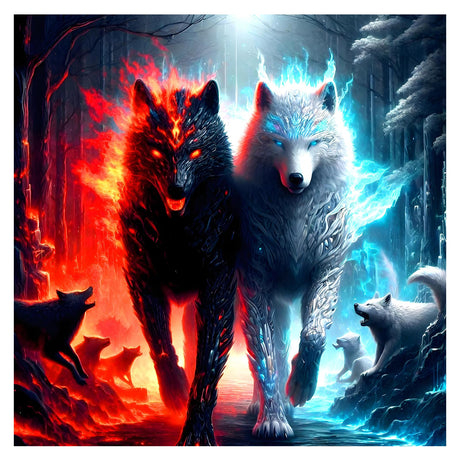 AMORARS Wolf Diamond Painting Kit for Adults, Animal Diamond Art Beginners - DIY Full Diamond Dot Gem Art Paintings, Suitable Gifts, and Home Decoration Crafts, 12x12Inch AMORARS