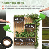 Giantex Wall-Mounted Raised Garden Bed w/Trellis Board, 3 Wooden Garden Boxes Set w/Drainage Hole, Fabric Liners, Hanging Hooks, Indoor Outdoor Decorative Planters for Fruit Vegetable Vine Flower Giantex