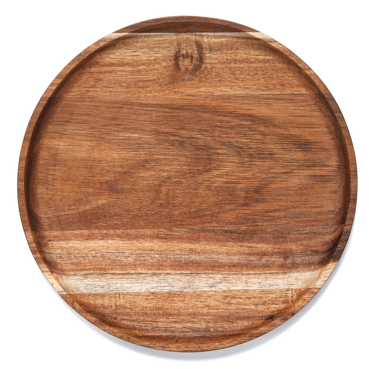 Acacia Wood Round Serving Tray - Versatile Kitchen and Decor Platter YANGQIHOME