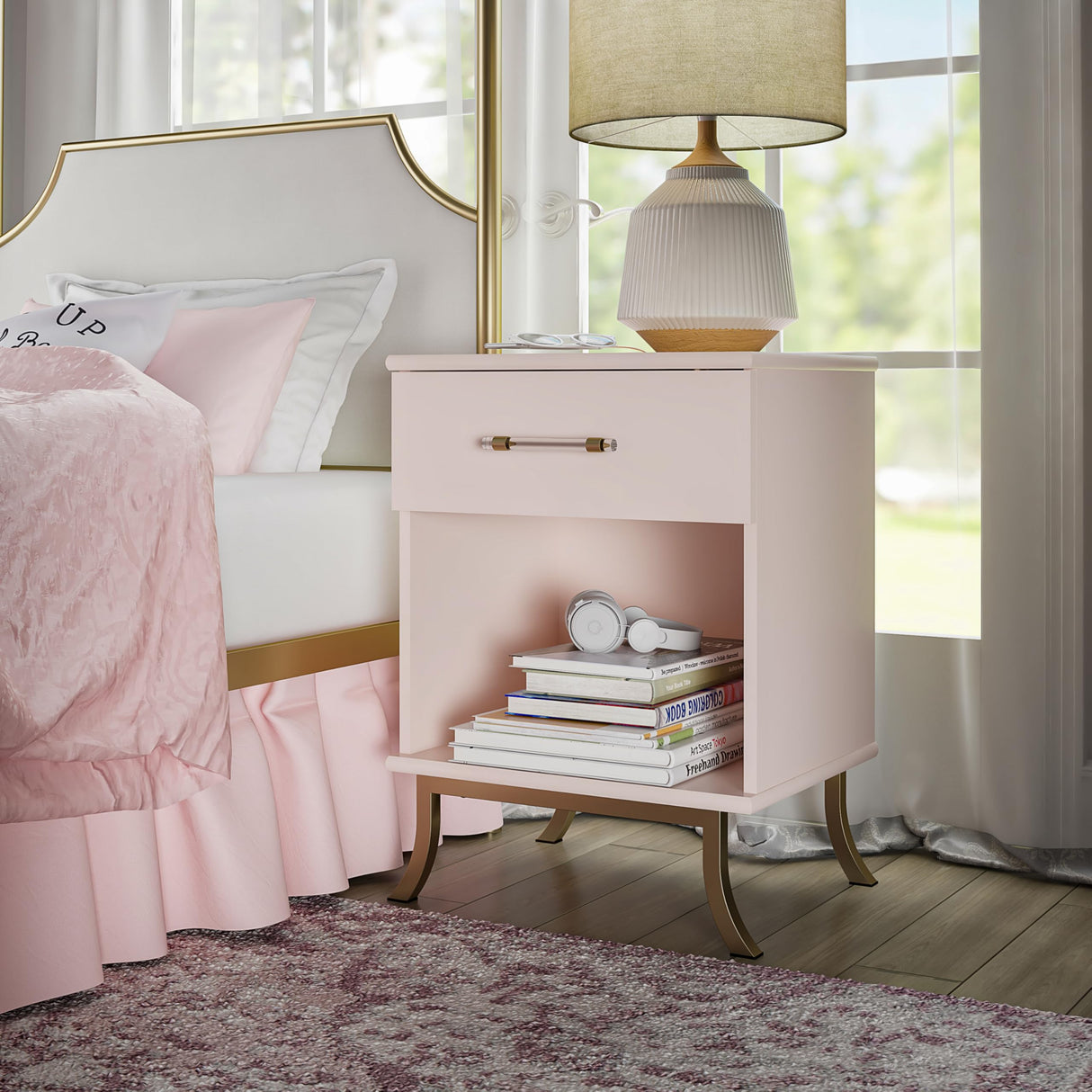 Little Seeds Monarch Hill Clementine Nightstand, Pale Pink Little Seeds