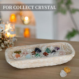 Hanobe Decorative Wood Dough Bowl: Wooden Centerpiece Table Decorations Natural Candle Holder Tray Decor Rustic Unfinished Hand Turned Trough Centerpieces for Dining Room Kitchen Hanobe