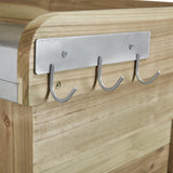 Topeakmart Garden Potting Bench Potting Table ACQ Lumber Wood Outdoor Work Station Work Bench Planting with Cabinet & Drawer & Top Shelf & Lower Shelf Light Green Topeakmart