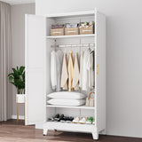 pozdeg 71" Metal Armoire Wardrobe Closet, Tall Clothing Storage Cabinet with Hanging Rods, Household Closet Organizers with Adjustable Shelves for Home Office or Gym (White) pozdeg