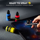 Magicfly Airbrush Paint, 16 Colors Acrylic Airbrush Paint Set (30 ml/1 oz), Ready to Spray, Opaque & Neon Colors, Water-based, Premium Kit for Beginners, Hobbyist and Artists Magicfly
