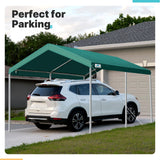 ADVANCE OUTDOOR Adjustable 10x15 ft Heavy Duty Carport Car Canopy Garage Boat Shelter Party Tent, Adjustable Height from 9.5 ft to 11 ft, Green ADVANCE OUTDOOR