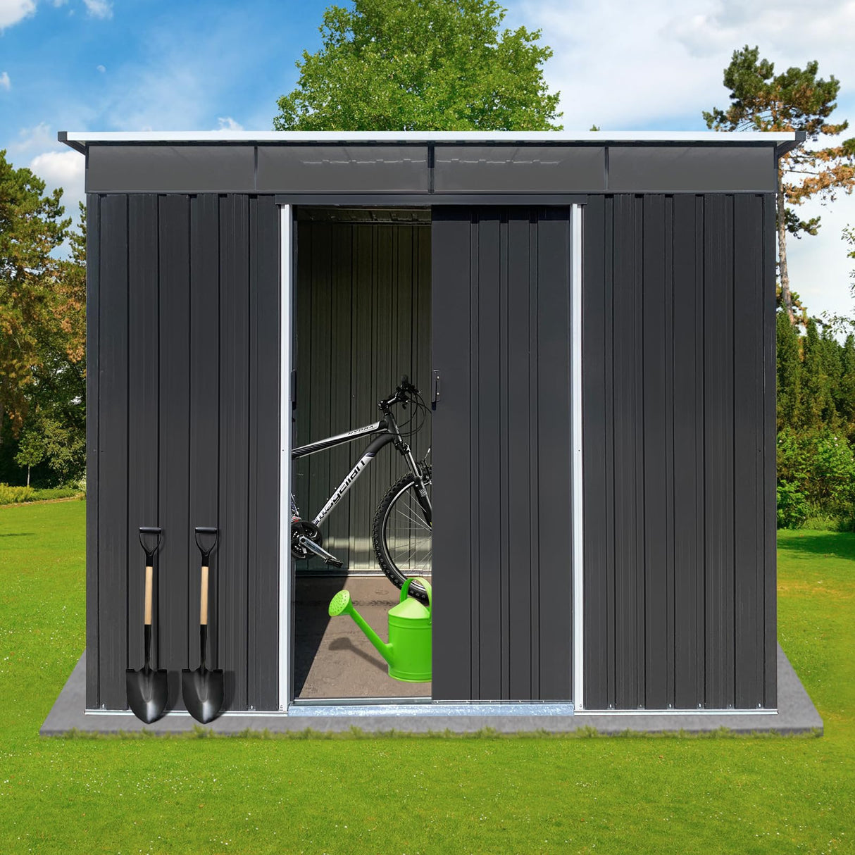Ginkartu Metal Garden Sheds 6ftx8ft Outdoor Storage Sheds Acrylic Total Ginkartu