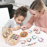 UFU Charm Bracelet Making Kit -120Pcs DIY Jewelry Making Kit, Mermaid Gifts for Girls Toys Crafts for Teen Girls Ages 5 6 7 8-12, with Portable Bracelet Organizer Box UFU