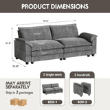 Homall 80" Modular Sectional Sofa, Loveseat Sofa Couch with Double-Layer Cushion, DIY Combination Chenille Deep 2-Seat Cloud Couch for Living Room, Apartment (Loveseat Sofa, Grey) Homall