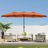HOMSHADE 15ft Large Patio Umbrellas with 138lbs Base Included - Rectangle Oversized Double Sided Outdoor Umbrella for Market, Deck, Pool, Garden(Orange) HOMSHADE