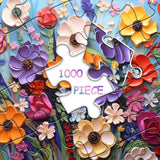PICKFORU Colorful Flower Puzzles for Adults 1000 Pieces, Unique Floral Mosaic Puzzles Art Painting, Spring Garden Plant Puzzles, Impossible Hard Challenging Puzzle PICKFORU