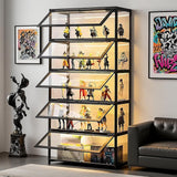 5-Tier Display Cabinet with Acrylic Doors, 67.5" Transparent Curio Display Case for Figures, Collectibles Toy Organizers Rack & Display Shelf, Kids Bookcase for Home, Office, Playroom, Living Room IHGSSKD