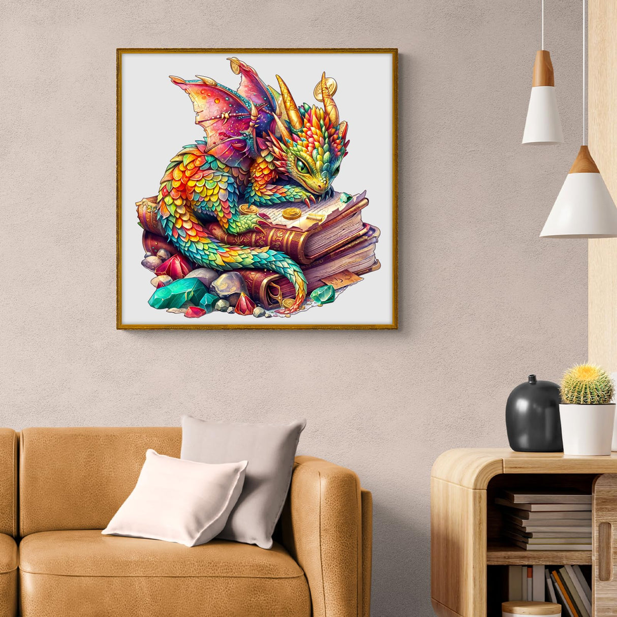 Jigfoxy Wooden Puzzles for Adults, Dragon Wood Puzzles Adult, Unique Animal Shape Wooden Jigsaw Puzzles, Birthday Gifts for Puzzles Lovers Family Friend (S-8.5 * 8in-100pcs) Jigfoxy