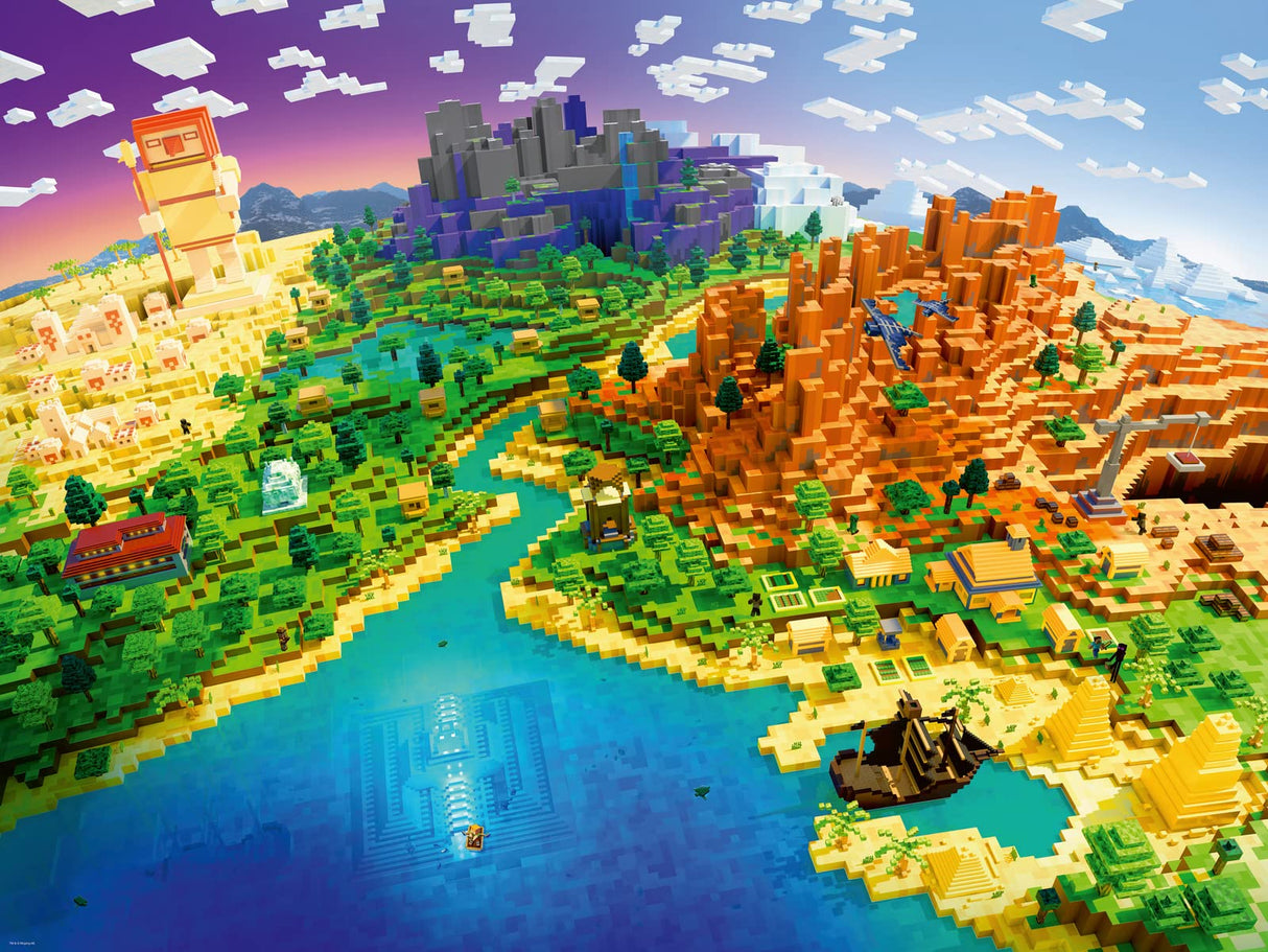 Ravensburger World of Minecraft 1500 Piece Jigsaw Puzzle for Adults - 17189 - Every Piece is Unique, Softclick Technology Means Pieces Fit Together Perfectly Ravensburger