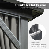 Domi Hardtop Gazebo 12x20FT, Aluminum Outdoor Gazebo with Galvanized Steel Double Roof Canopy, Curtains and Netting Included, Metal Gazebo Permanent Pavilion for Patio, Lawn, Garden, Gray domi outdoor living