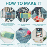 MEIYUDA Christmas Diamond Painting Kits for Adults, 5D Abstract Christmas Tree Diamond Art Kits for Beginners, DIY Gem Art Crystal Painting for Home Wall Decor and Present 12x16inch MEIYUDA